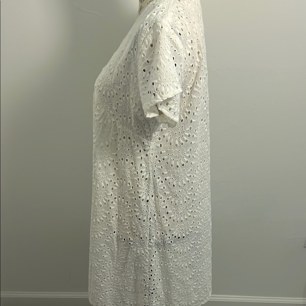 White Eyelet Swim Cover-Up Small - Picture 4 of 7